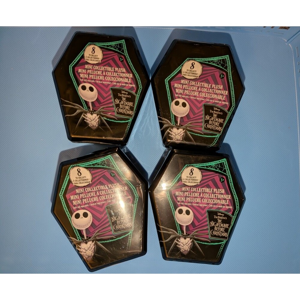 Disney Tim Burton Nightmare Before Christmas 3.5" Plush Surprise Lot of 4 Sealed